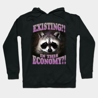 Existential Crisis Raccoon T-shirt - Unisex Jersey Tee - Trash Panda Meme Existing in this Economy Funny Hoodie